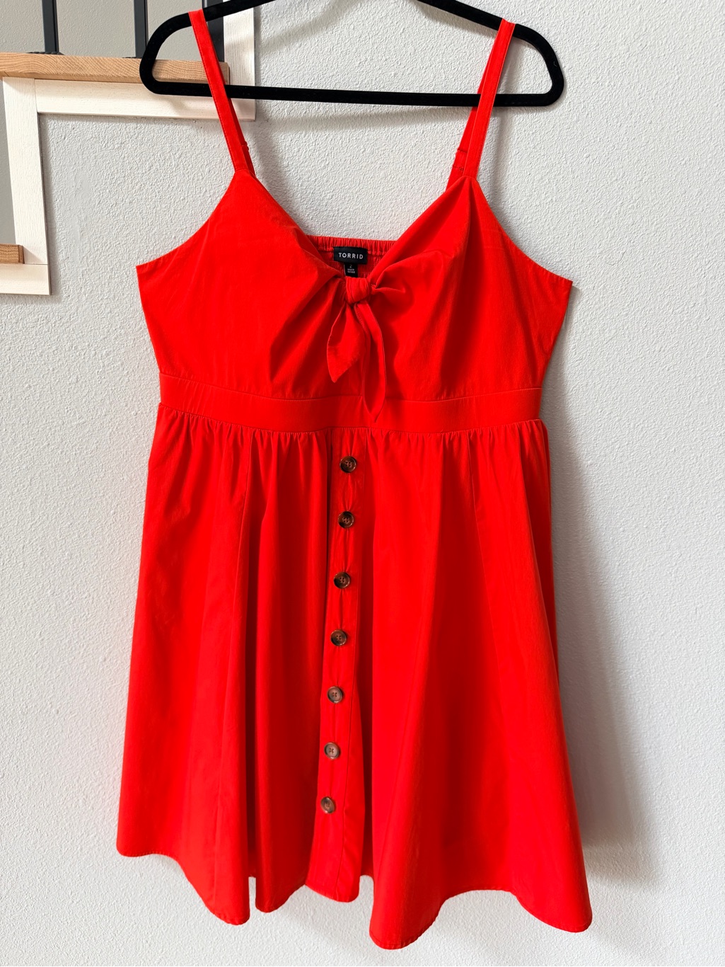 Torrid Mini Poplin Tie-Front Skater Dress Red Size 2 / 2x
